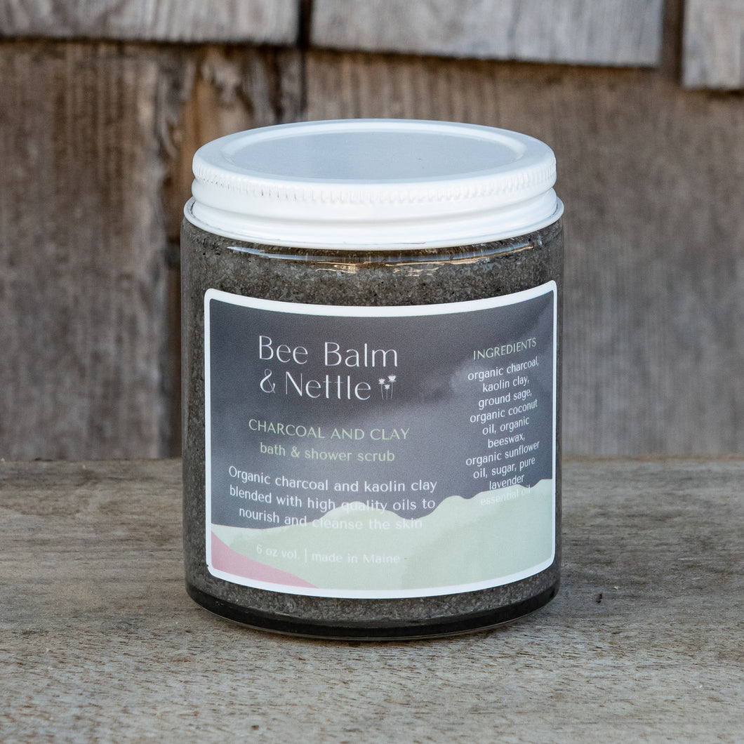Charcoal and Clay bath and shower scrub